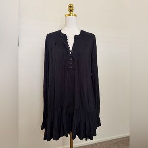 Free People Black Textured Top